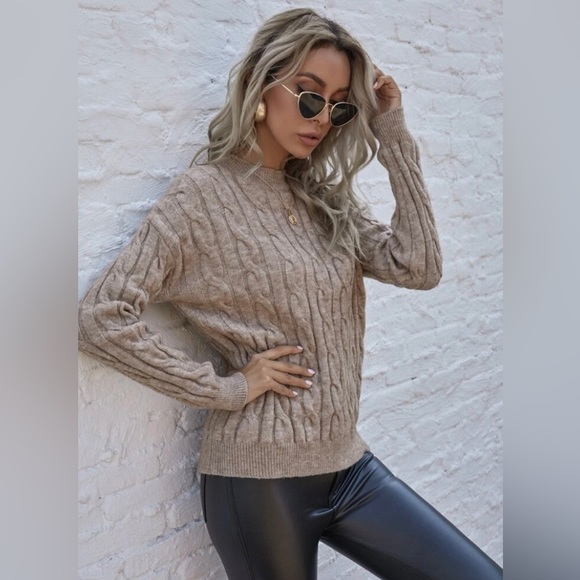 SHEIN Sweaters - Cable Knit Drop Shoulder Sweater